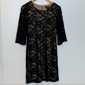 EUC‎ Liz Claiborne black lace overlay dress